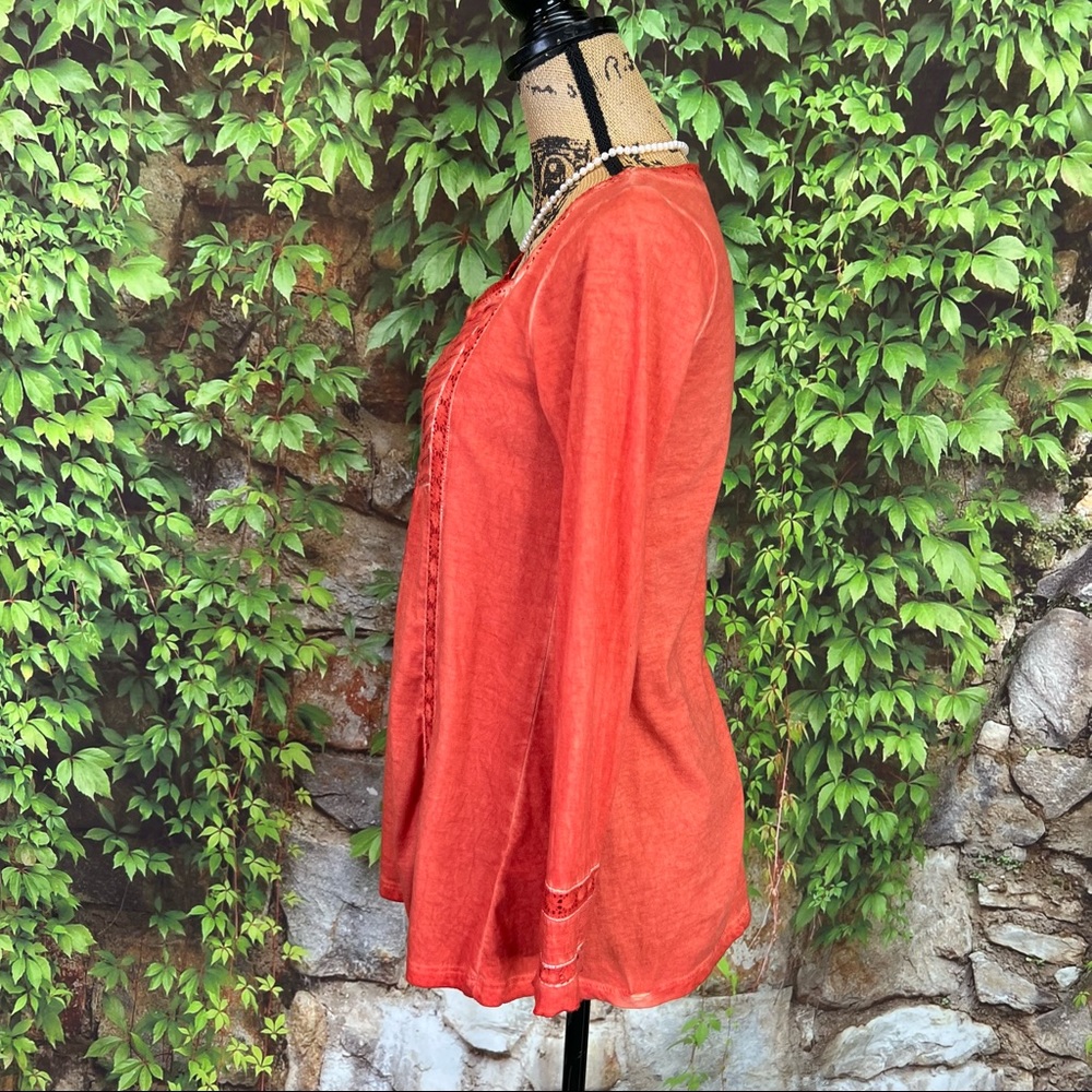 SOFT SURROUNDINGS Bohemian Festival Pumpkin Embellished Long Sleeve Tee, XS - Picture 5 of 12